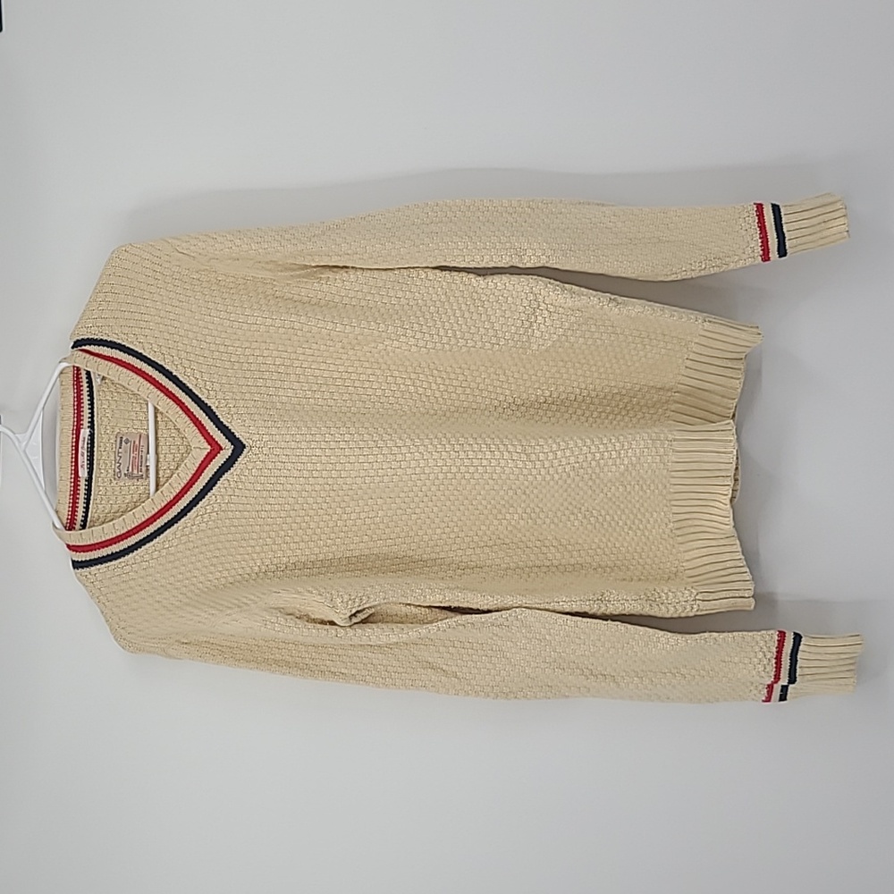 Vintage GANT Rugger knit sweater vest neck medium cream